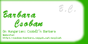 barbara csoban business card